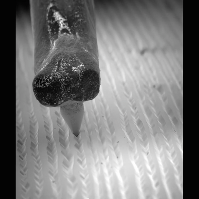 Electron Microscope Video of Record Spinning