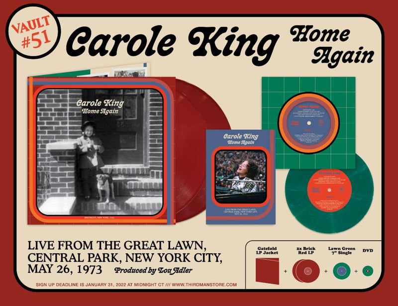 Vault #51: Carole King - Home Again Live From The Great Lawn, Central Park, New York City, May 26, 1973