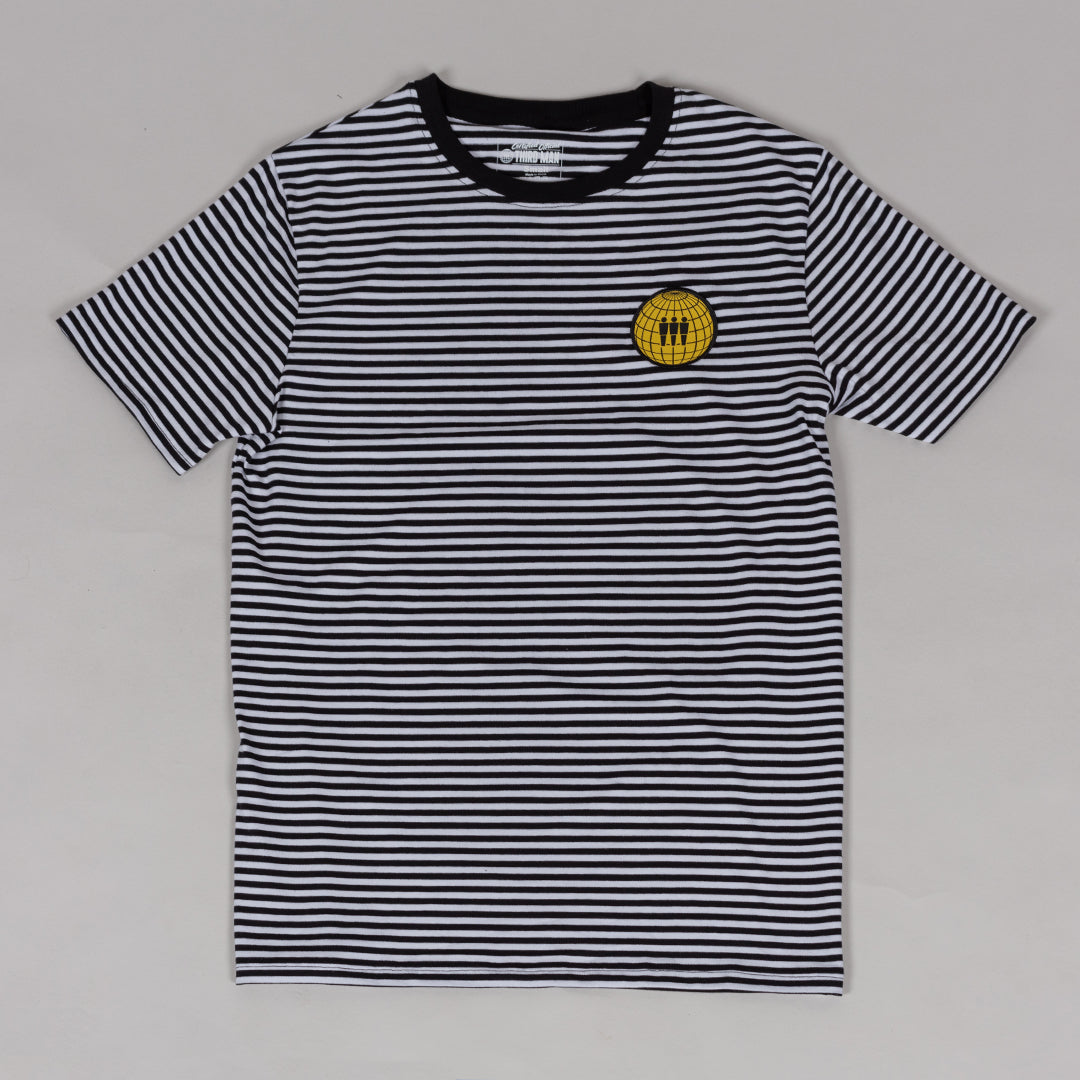Black and White Striped Crewneck T-Shirt