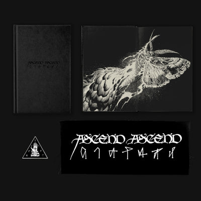 Ascend Ascend: Special Edition
The signed, hardcover, special edition of ASCEND ASCEND by Janaka Stucky from Third Man Books will have a black-on-black foil debossed cover, with the illustration by Aaron Horkey printed across its inside front cover and