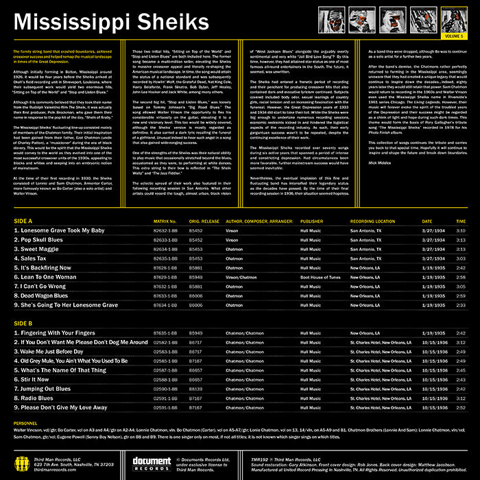 The Mississippi Sheiks Volume 5